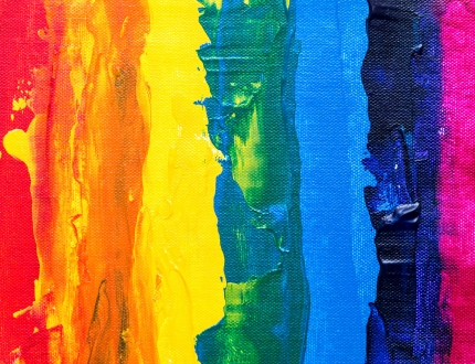 Rainbow painting vertical lines